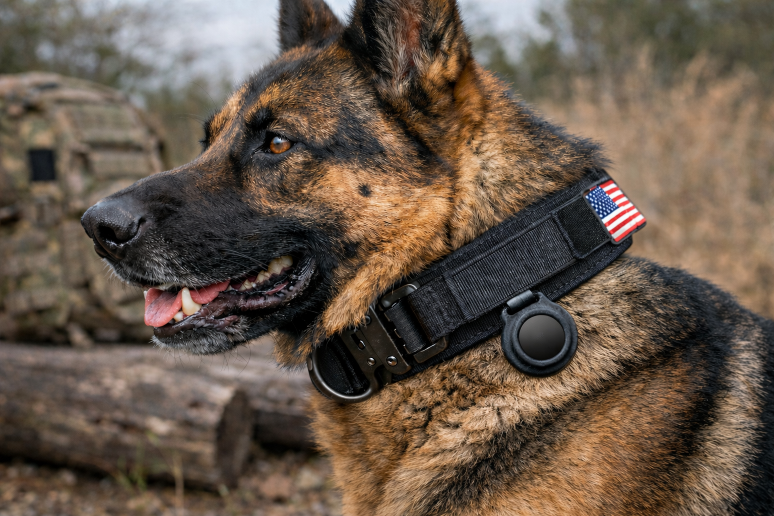 👉 durable tactical dog collar with handle and airtag holder for large dogs
